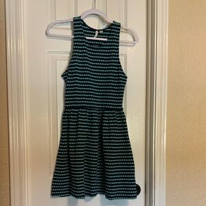 Frenchi Teal and navy Sleeveless Patterned racer back dress